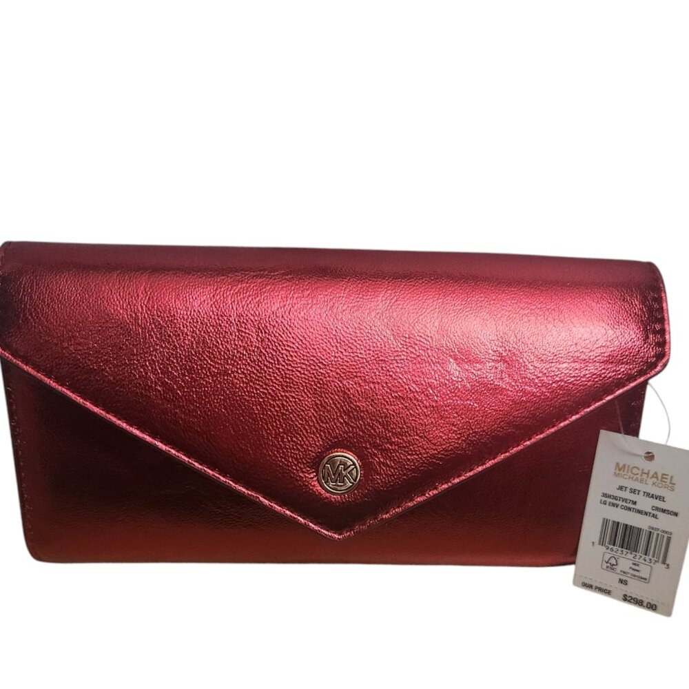 Michael Kors NWT Jet Set Travel Large Envelope Continental - Picture 4 of 7